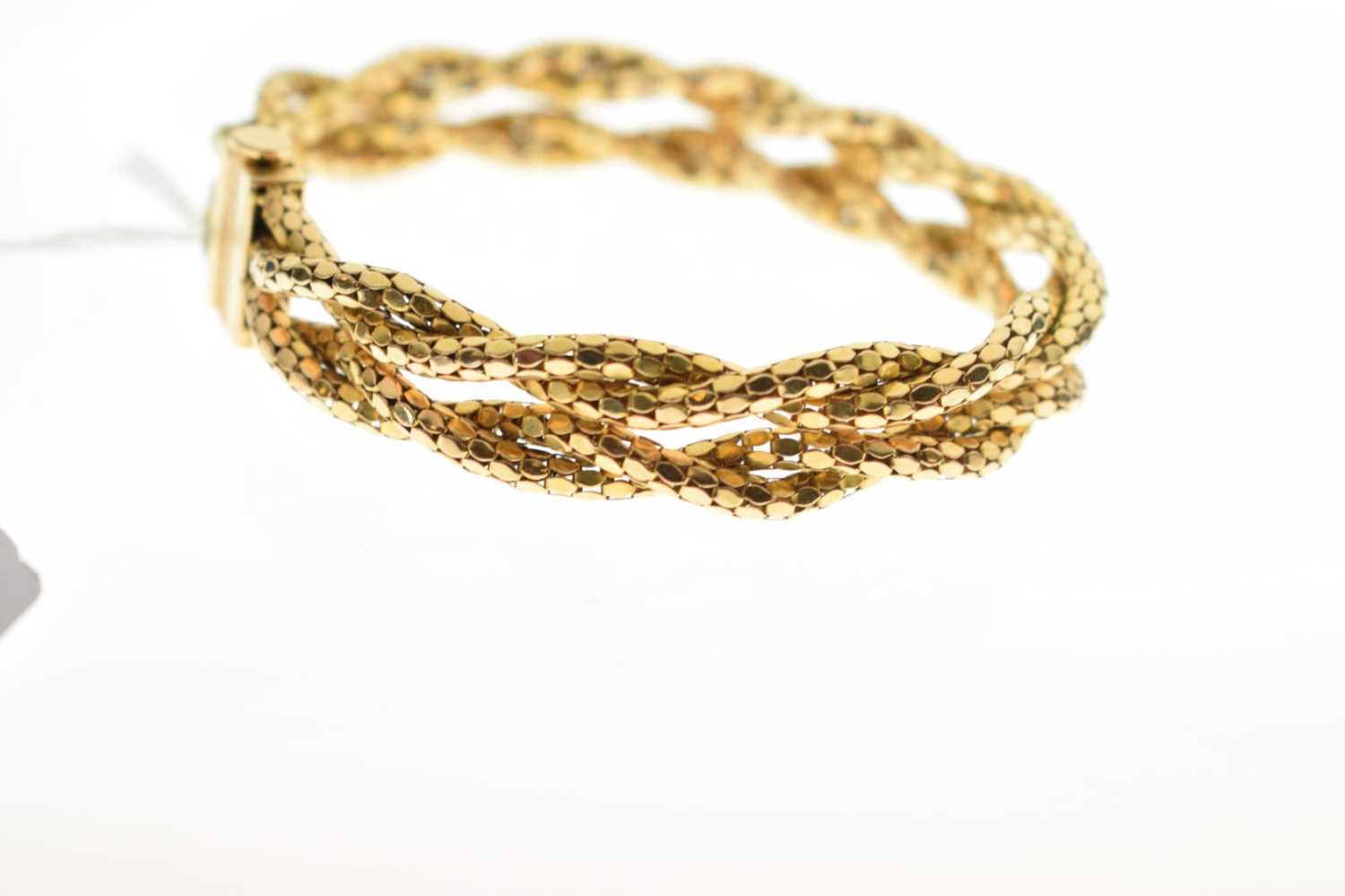 Yellow metal plaited mesh link bracelet - Image 4 of 7
