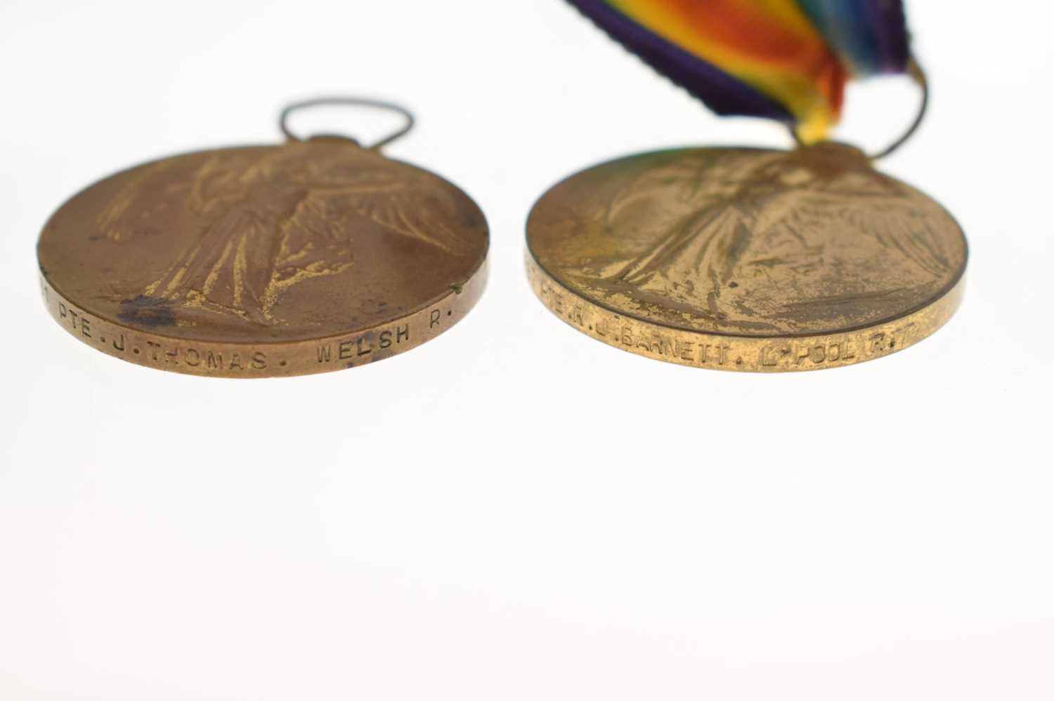 Two British First World War Victory Medals and Second World War Defence - Image 7 of 9