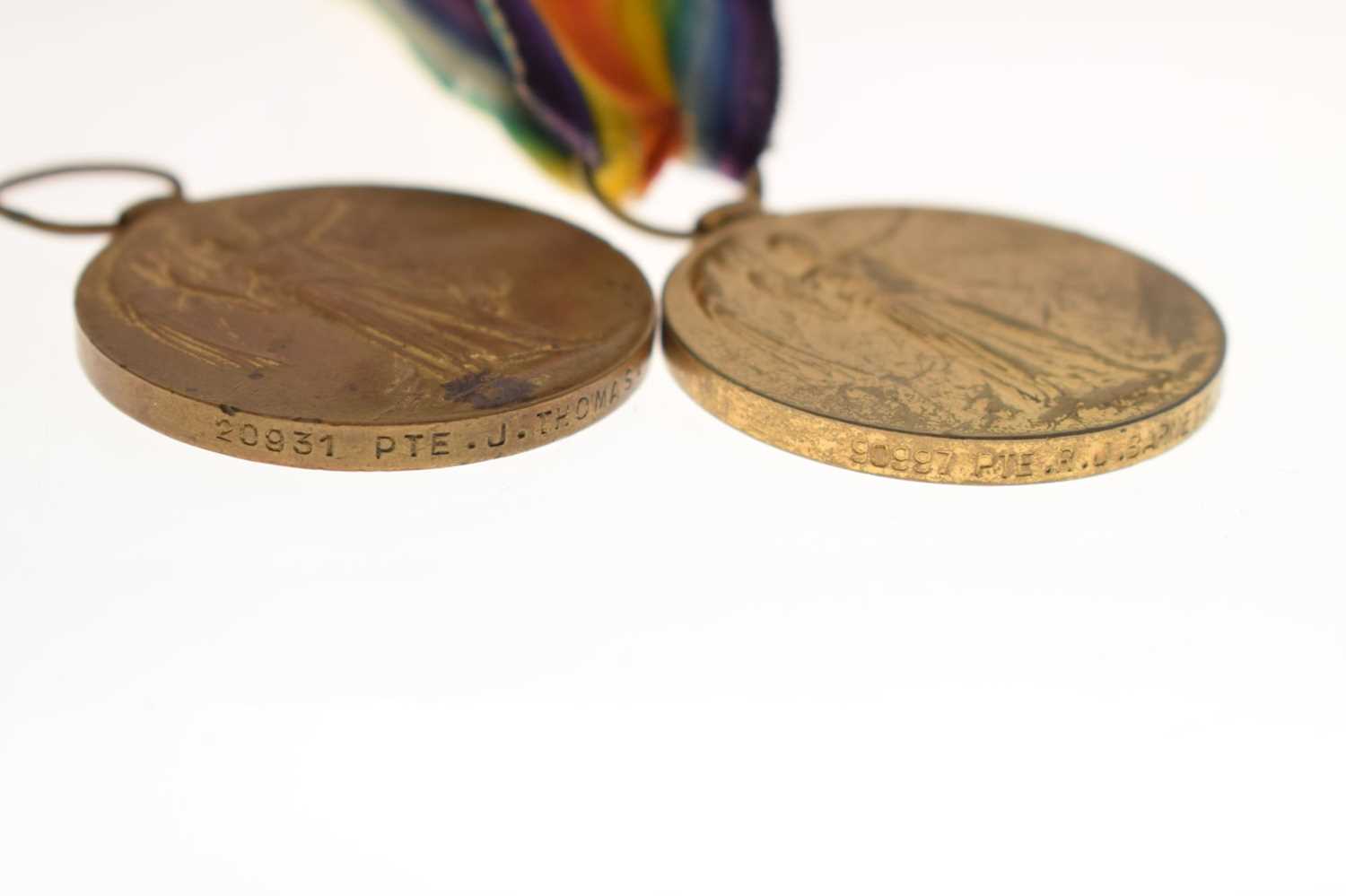 Two British First World War Victory Medals and Second World War Defence - Image 6 of 9