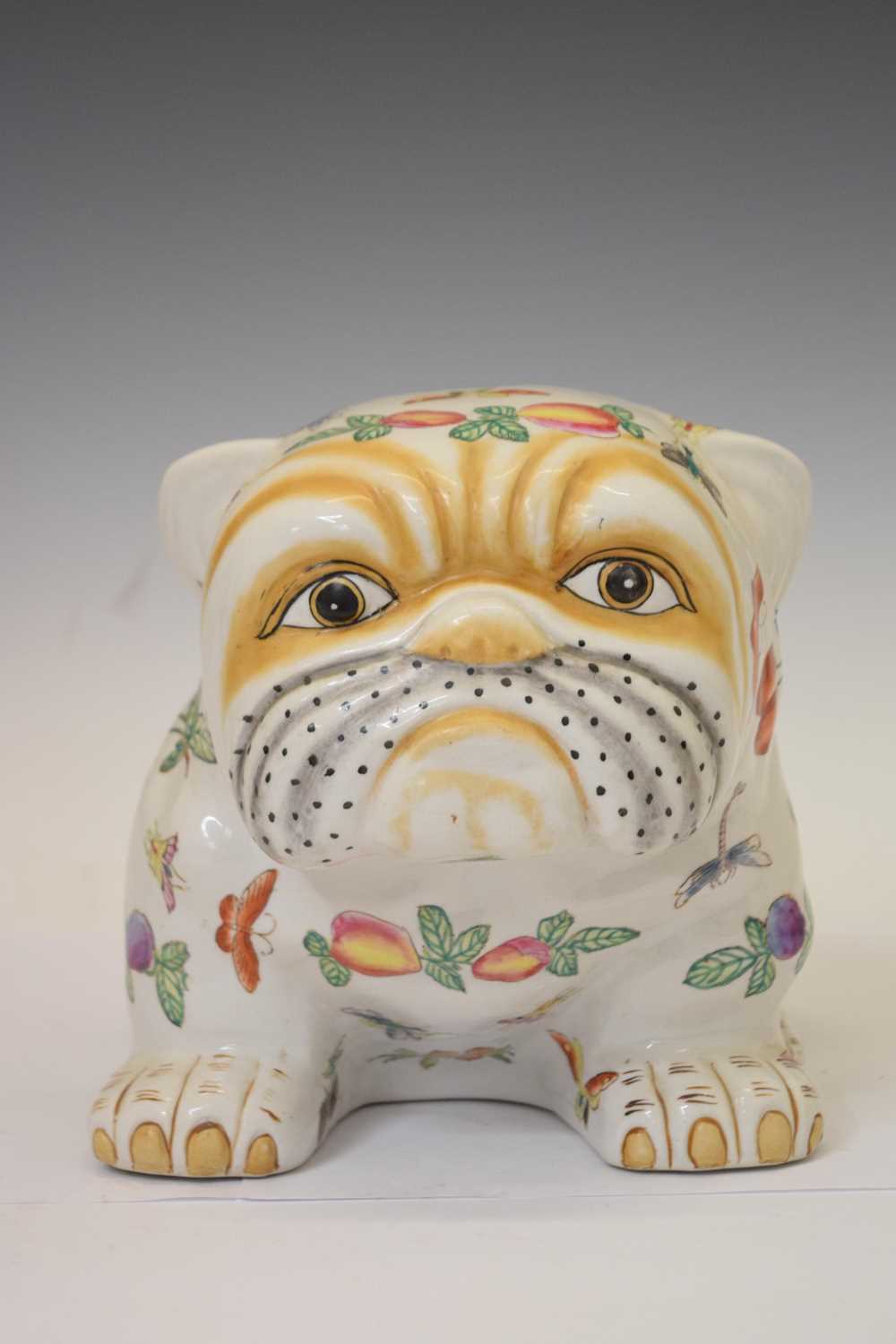 Pair of 20th century gilt metal vases, tea caddy and Chinese bulldog - Image 7 of 15