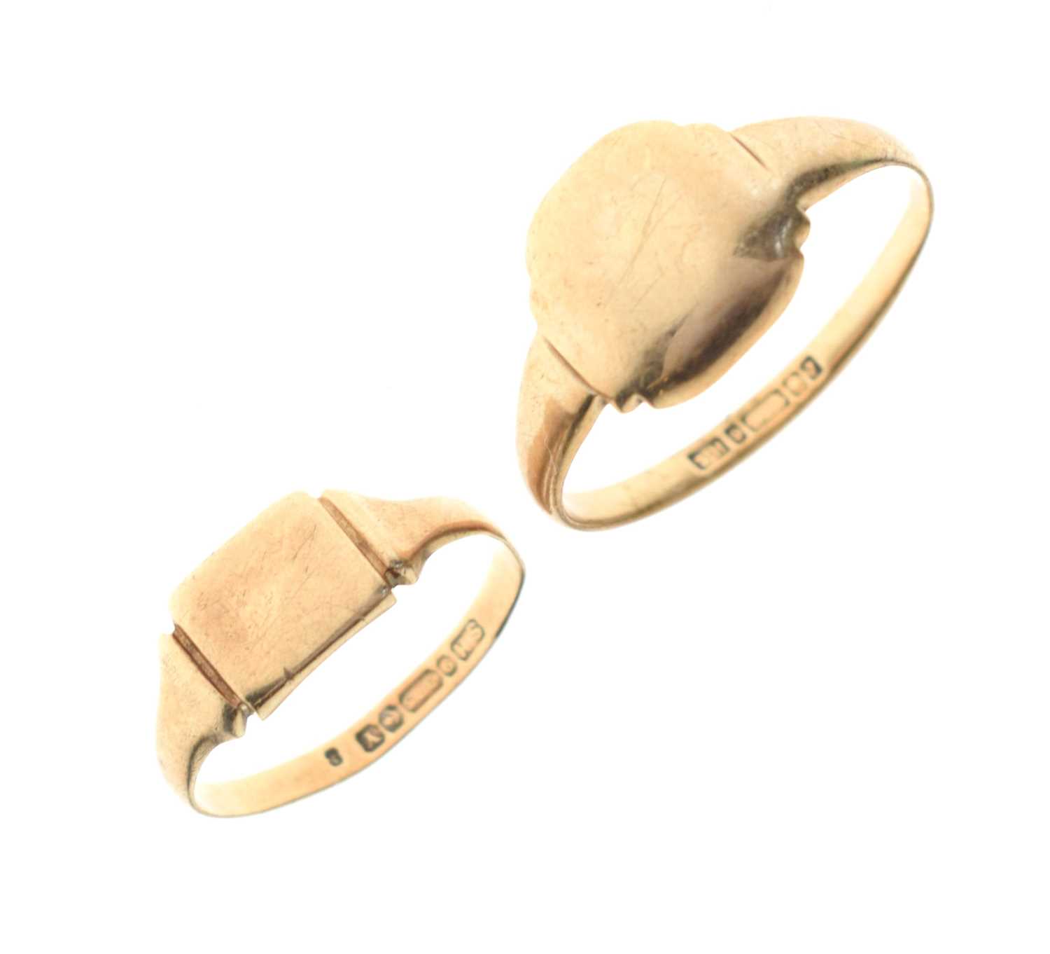 Two 9ct gold signet rings