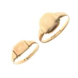 Two 9ct gold signet rings