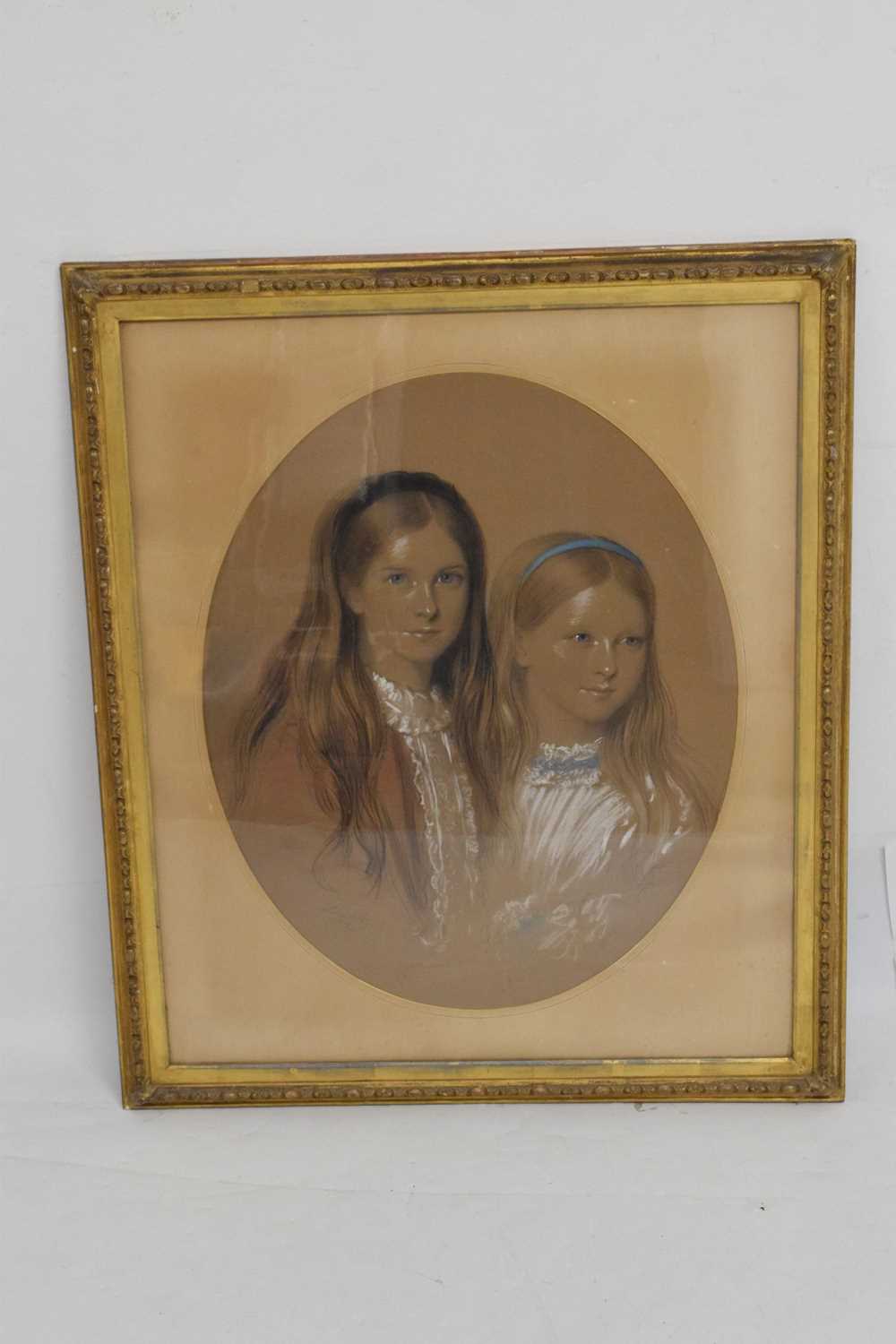 Alexander Blackley (1816-1903) - Oval pastel of two young girls - Image 7 of 9