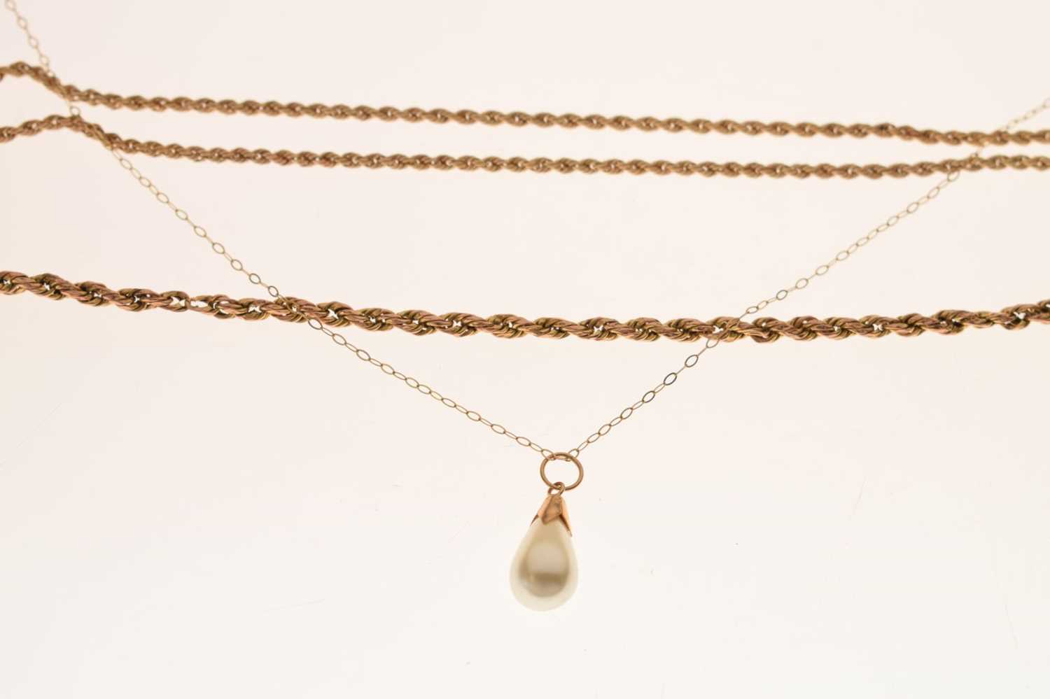 9ct gold rope link necklace - Image 5 of 5