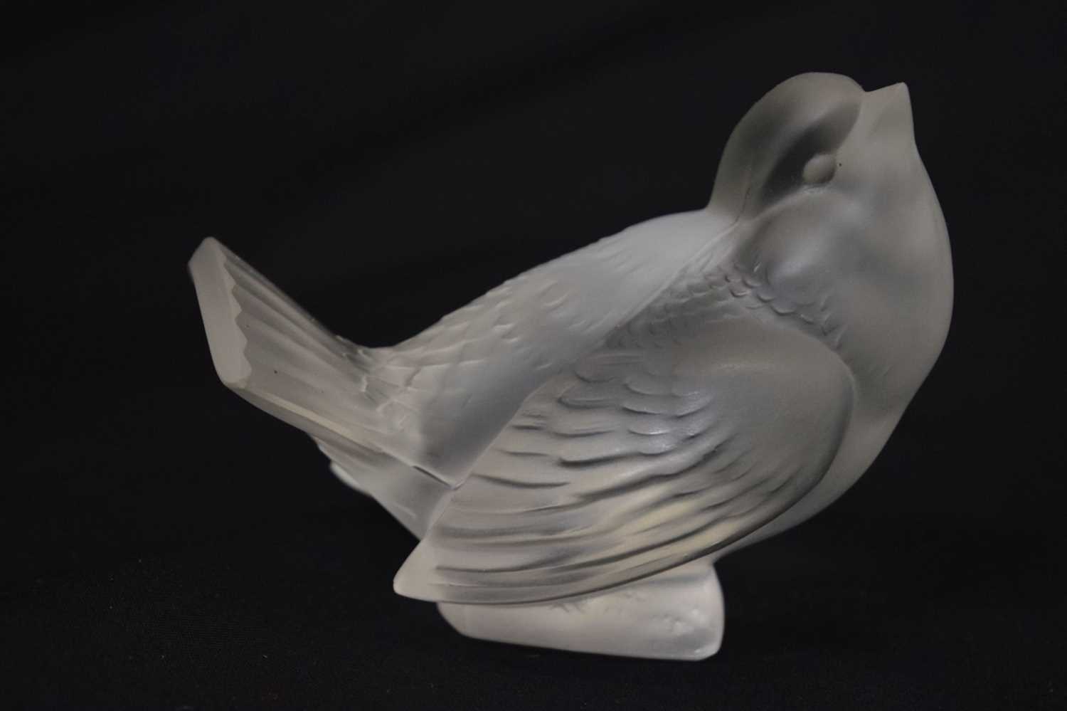 Lalique - Two glass sparrow paperweights - Image 3 of 11