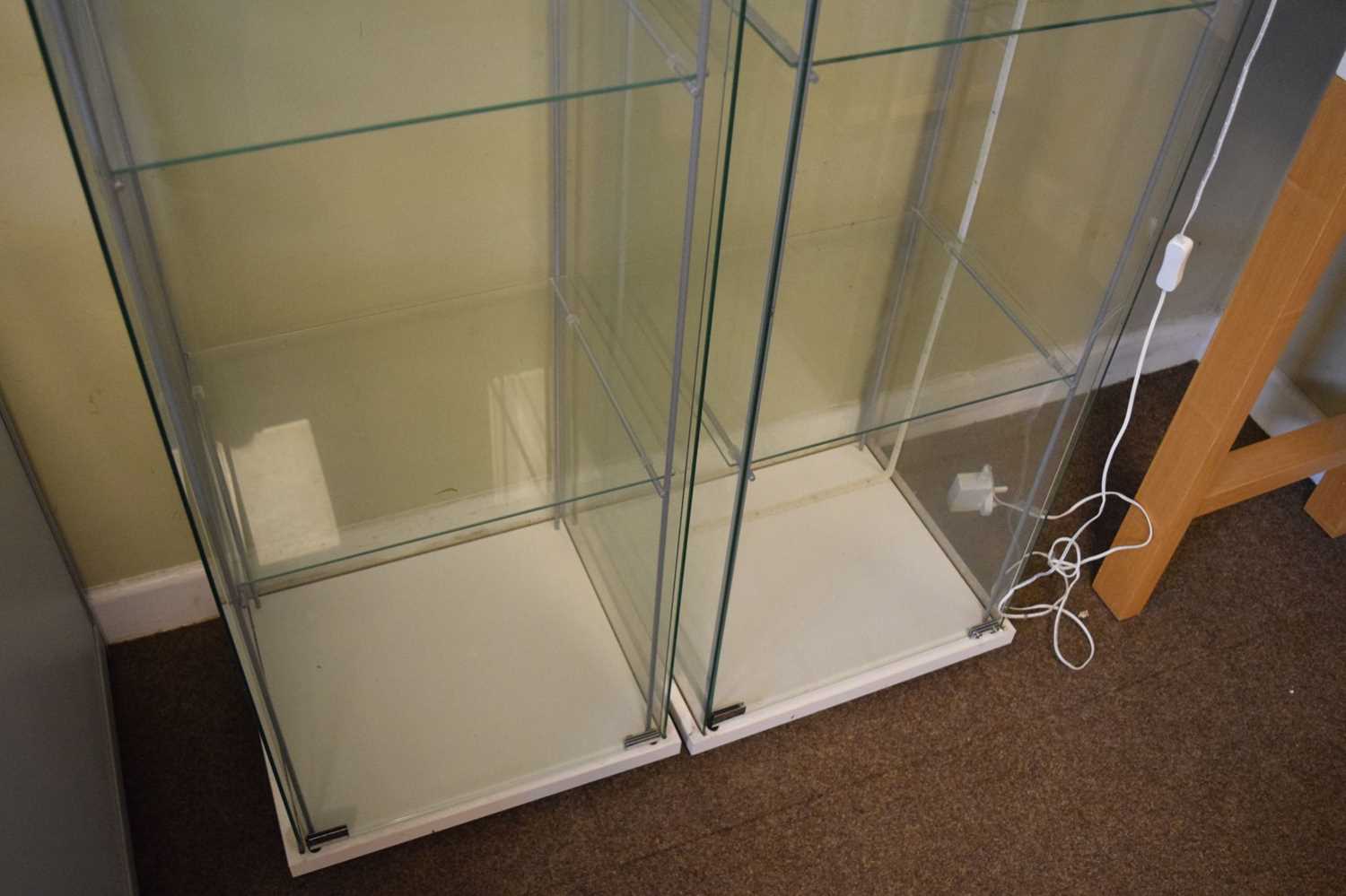 Two modern Ikea display glass display cabinets - Image 7 of 7