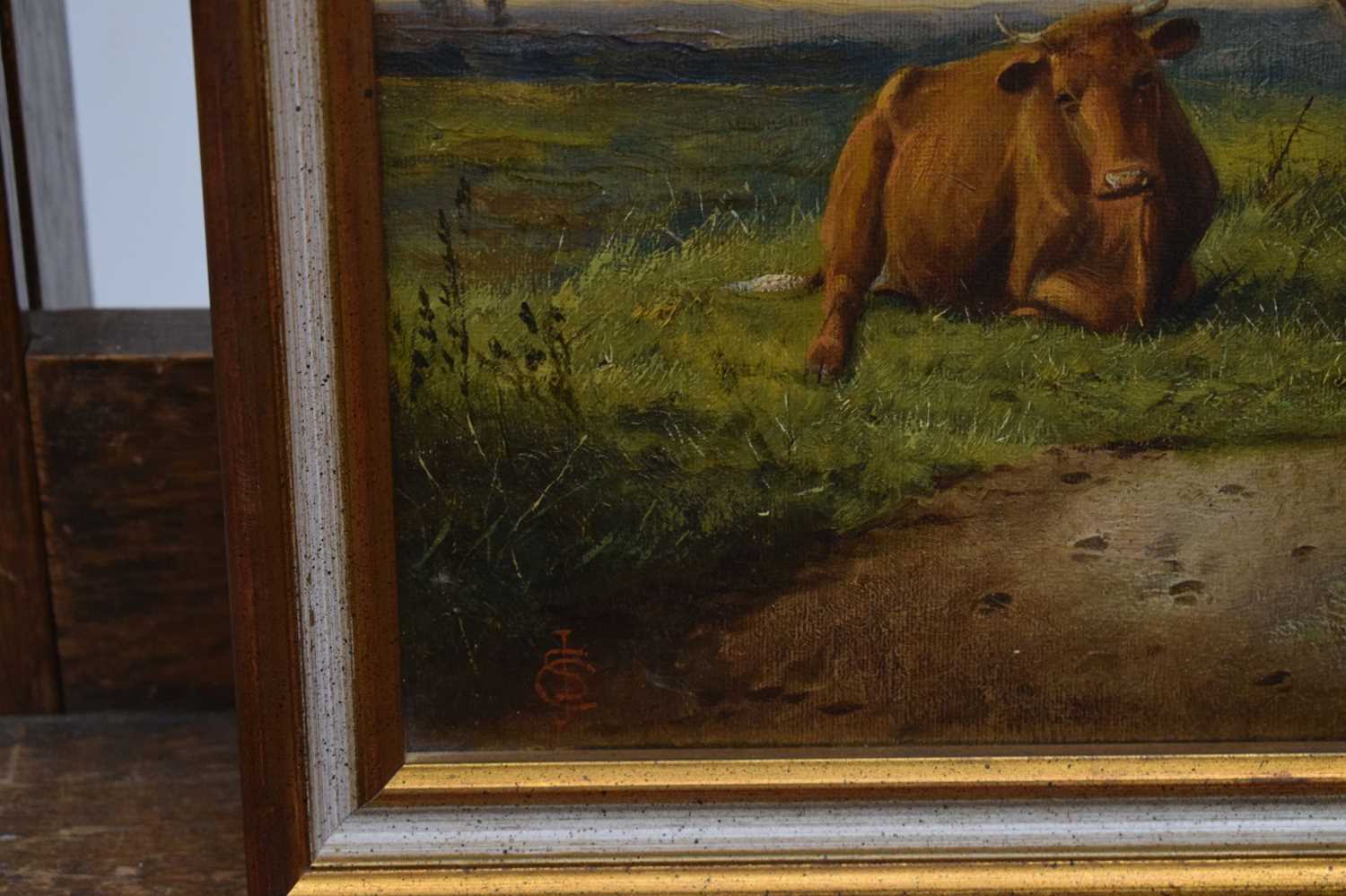 Manner of Thomas Sidney Cooper (1803-1902) - Oil on canvas - Cattle in landscape - Image 9 of 14
