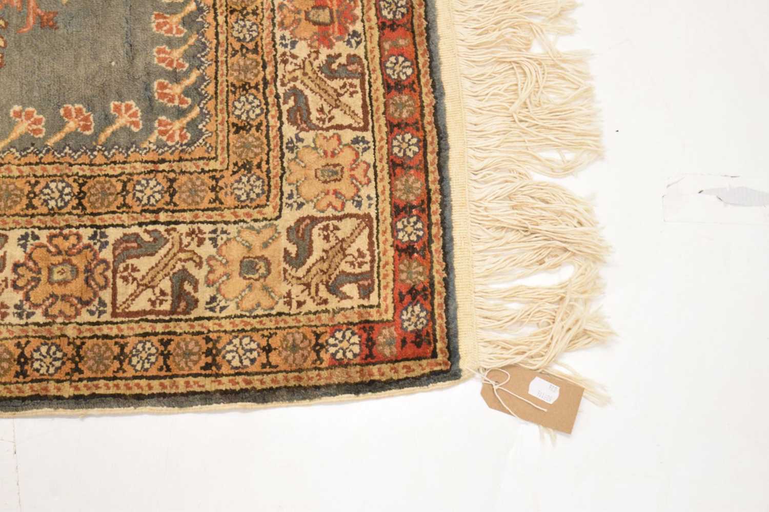 Small Middle Eastern blue and yellow ground prayer rug - Image 3 of 8