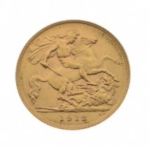 George V gold half sovereign, 1912