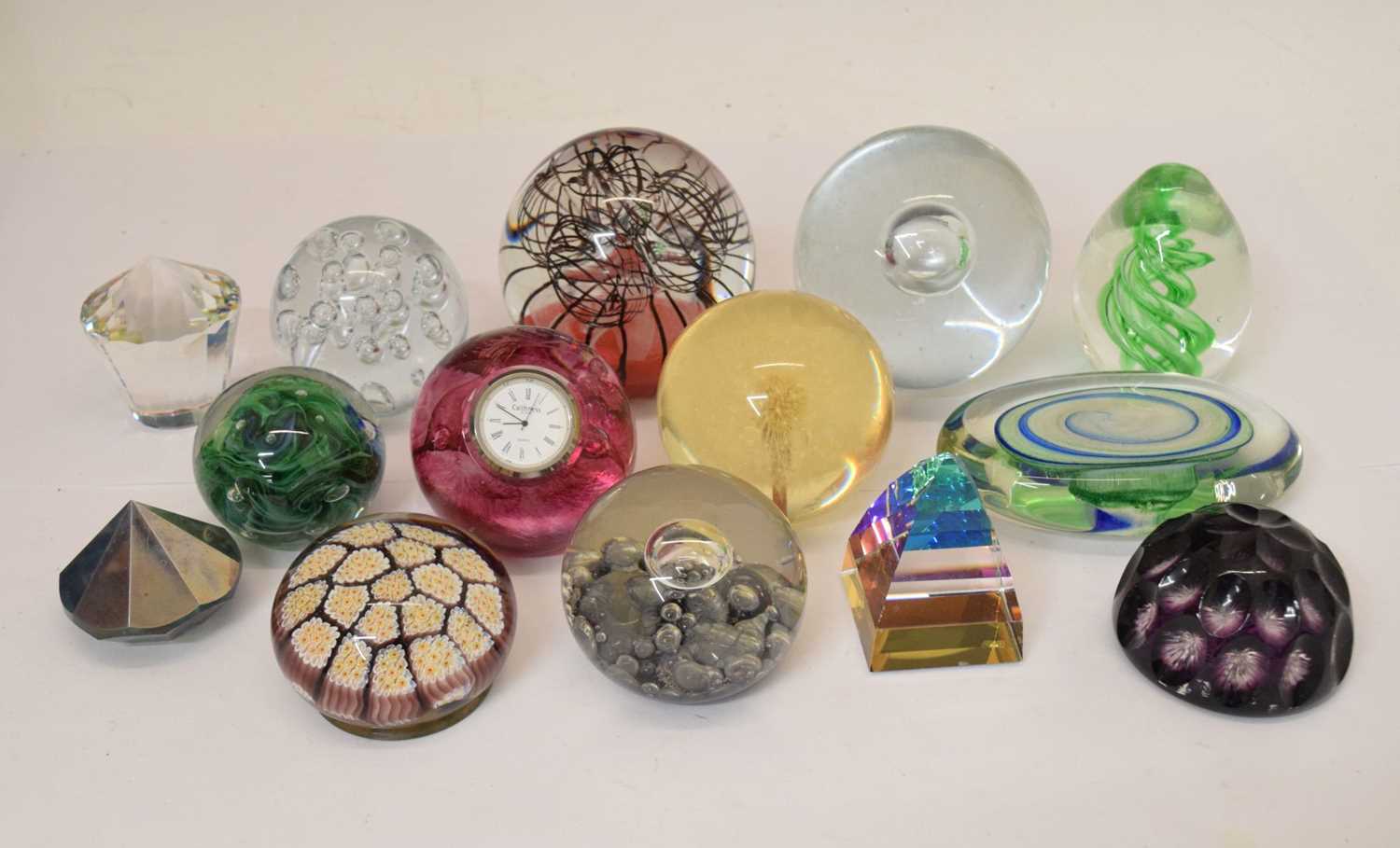 Collection of glass paperweights