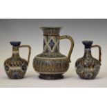 Three Doulton Lambeth jugs