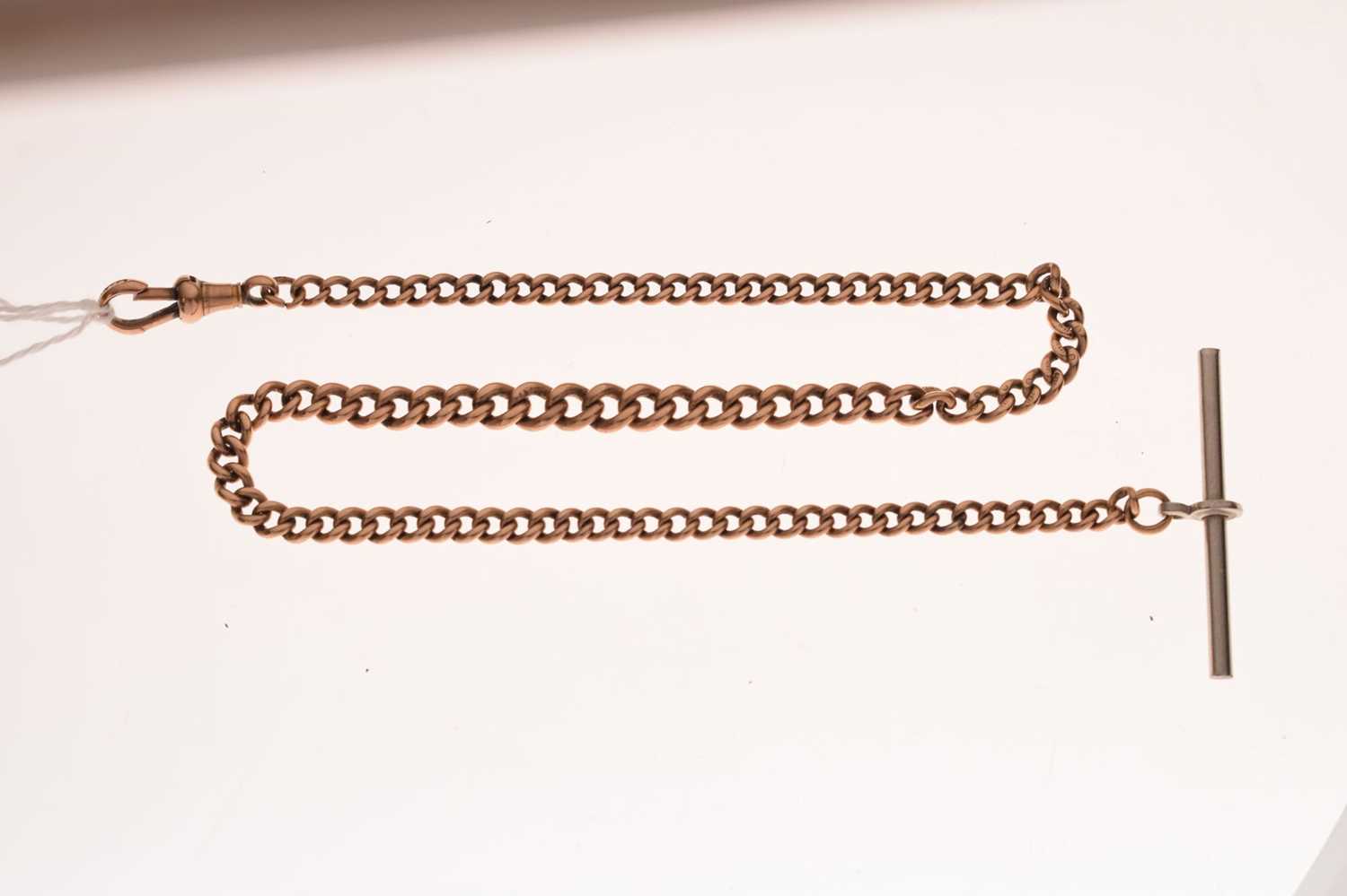 9ct gold graduated curb link Albert watch chain - Image 5 of 5