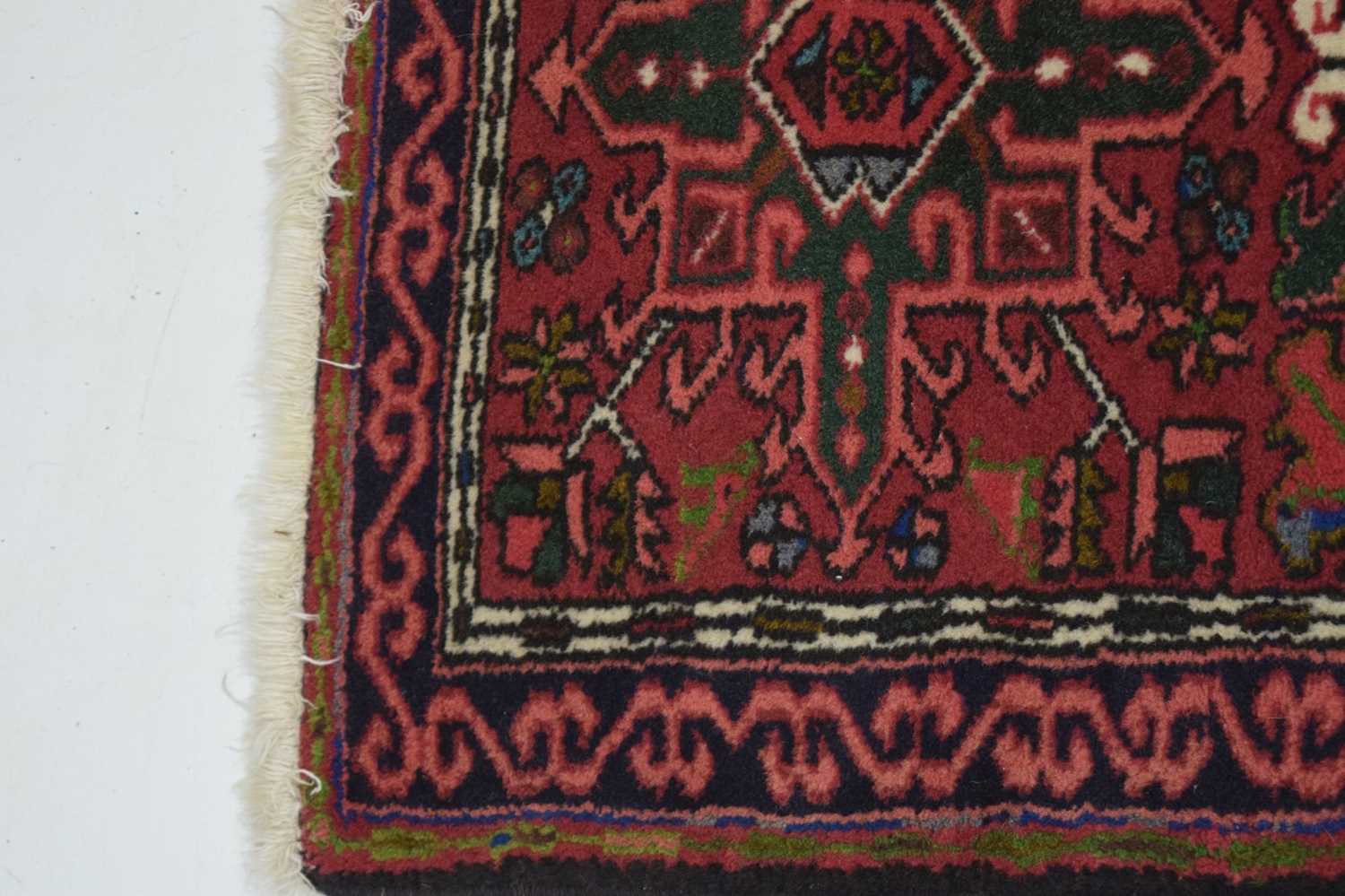 Middle Eastern red ground wool runner - Image 6 of 8