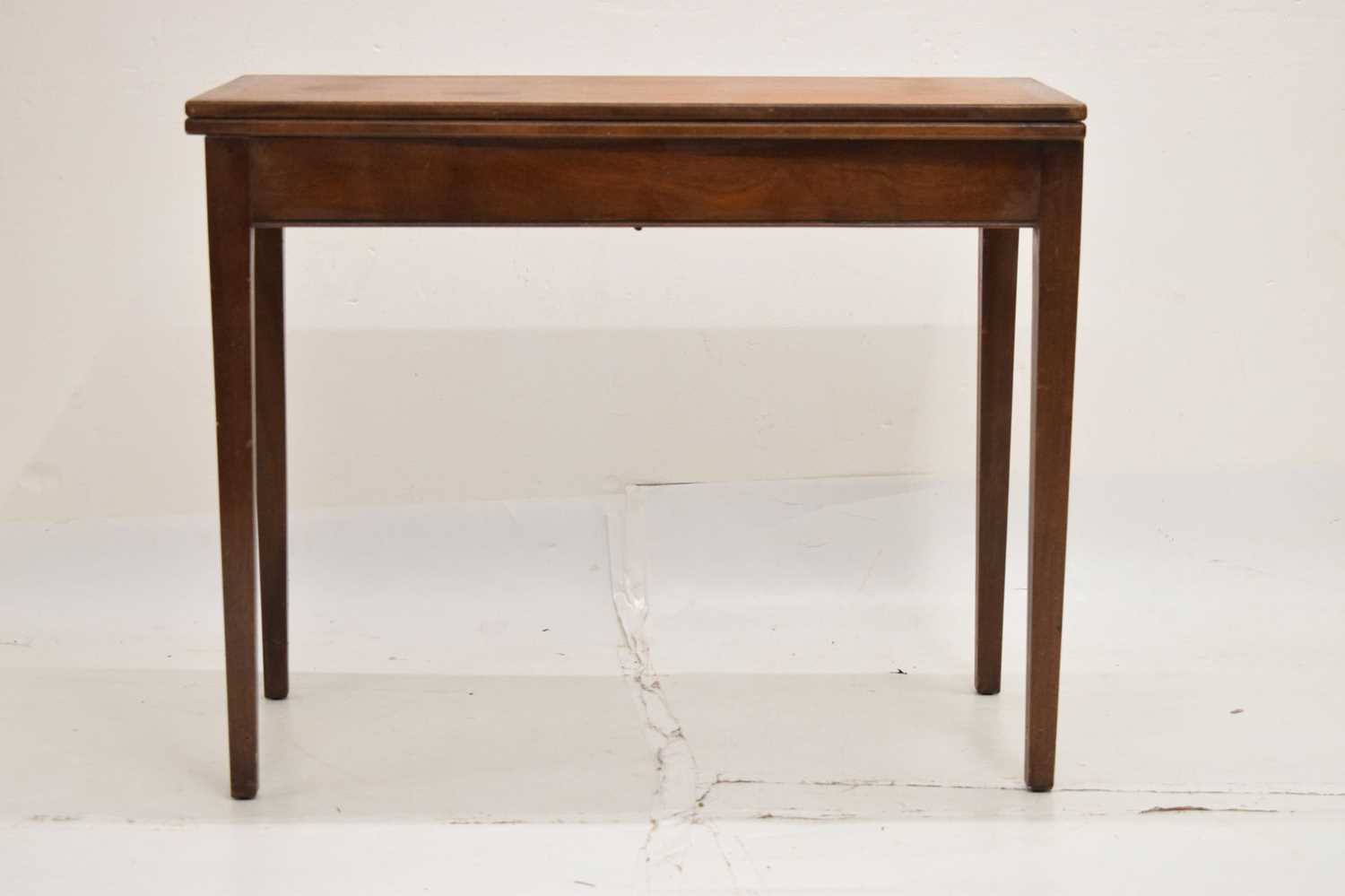 19th century mahogany fold-over card table - Image 9 of 10