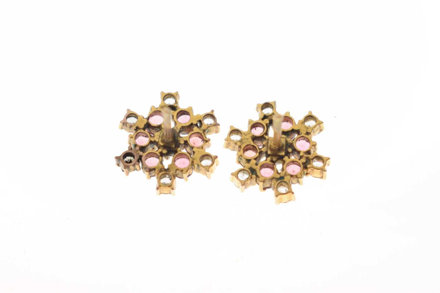 9ct gold ruby cluster ring and pair of gem-set cluster ear studs - Image 4 of 10