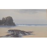 Frederick John Widgery (1861-1942) - Watercolour - Cornish Beach with Rocks