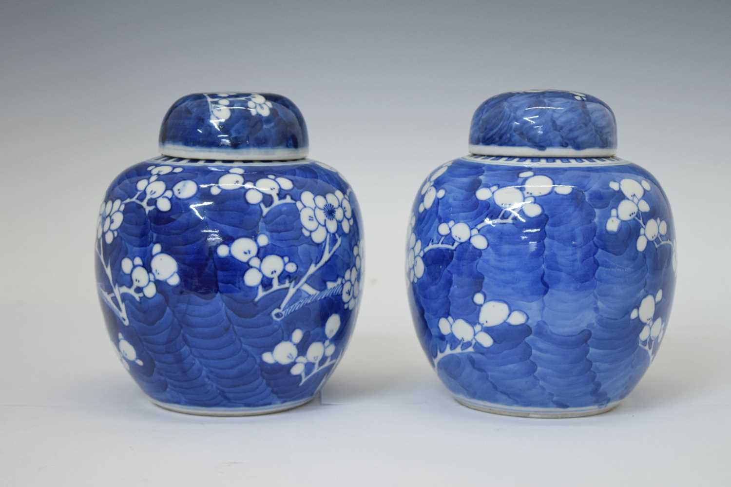 Pair of Chinese blue and white prunus ginger jars - Image 2 of 9