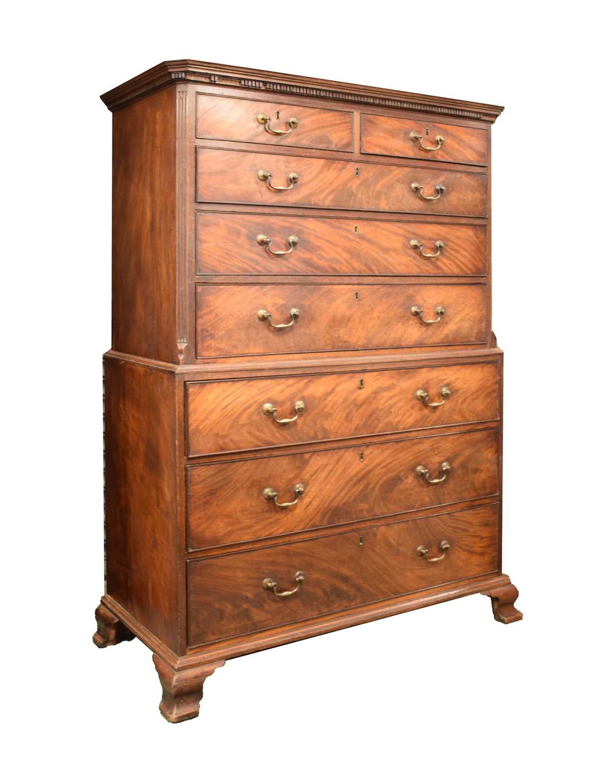 George III mahogany chest on chest