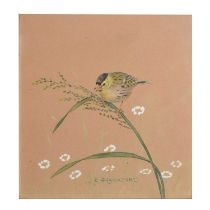 Watercolour of perching bird