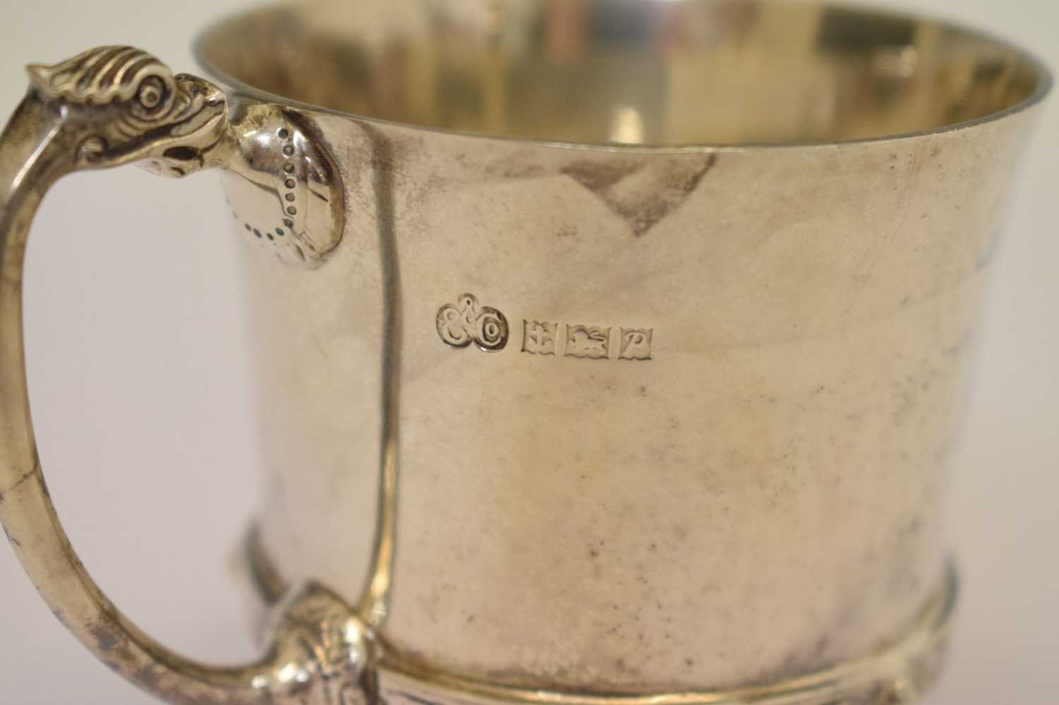 Elizabeth II silver christening mug with Celtic decoration - Image 3 of 7