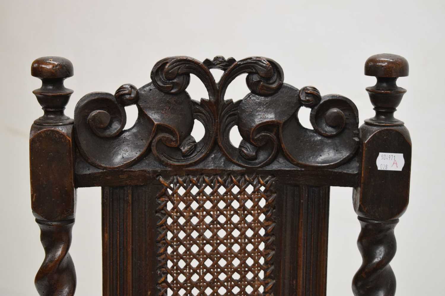 Late 17th century walnut and cane high-back chair - Image 2 of 15