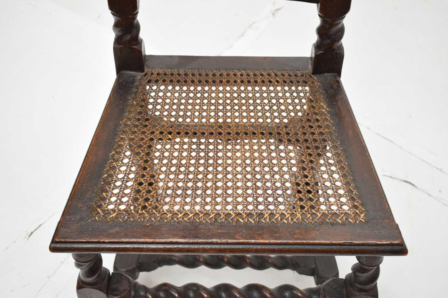 Late 17th century walnut and cane high-back chair - Image 4 of 15