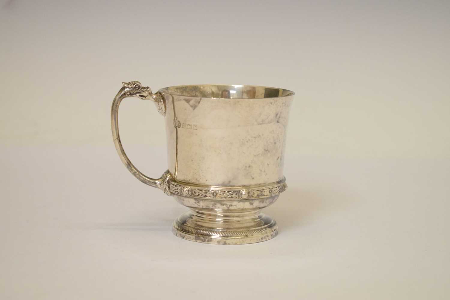 Elizabeth II silver christening mug with Celtic decoration - Image 2 of 7