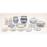 Collection of 19th century and later blue and white ceramics