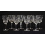 Waterford - Four boxed pairs of Lismore pattern crystal cut wine glasses