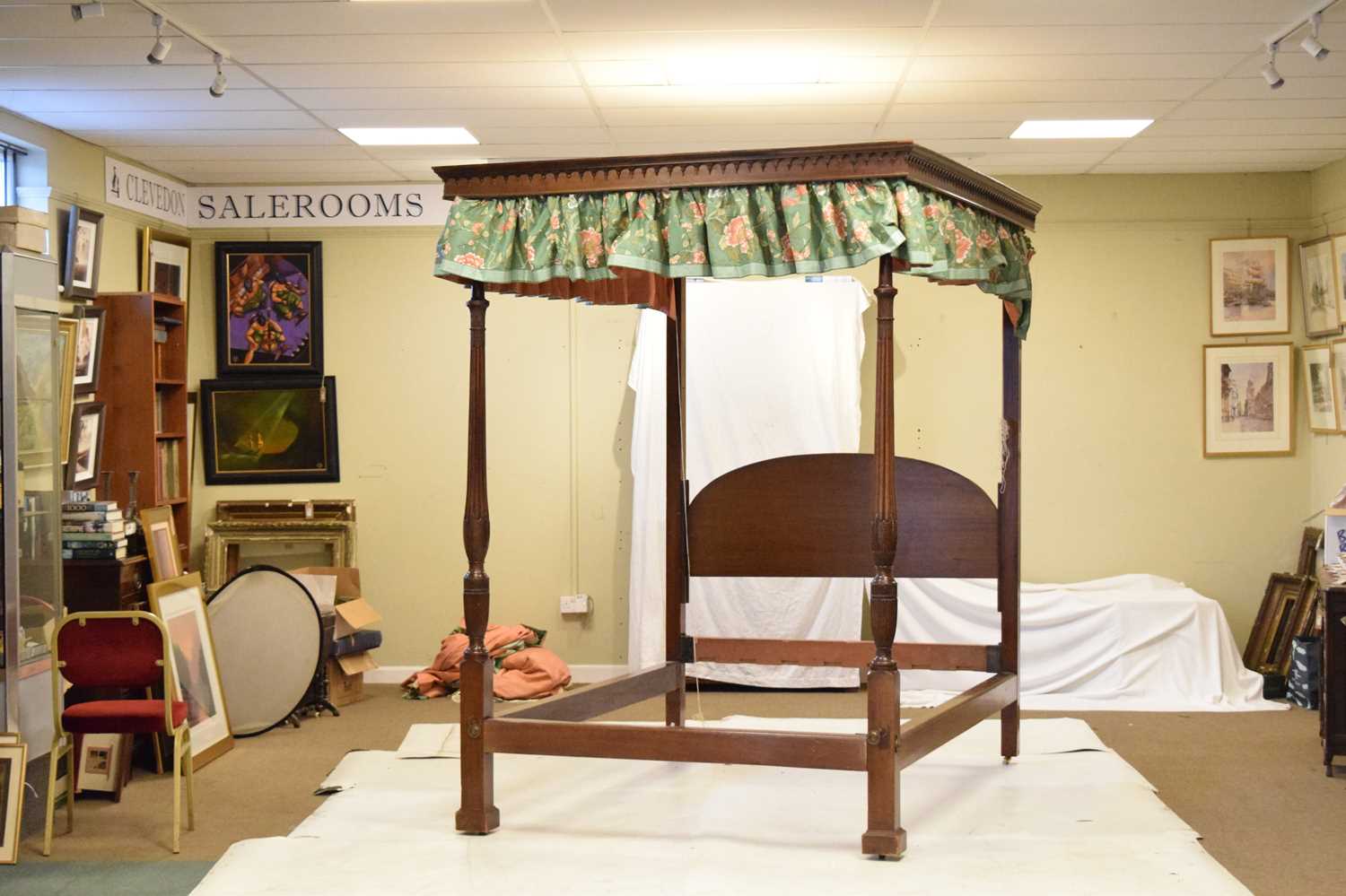 Early 20th century mahogany four poster bed - Image 12 of 12