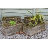 Set of four small rectangular garden planters