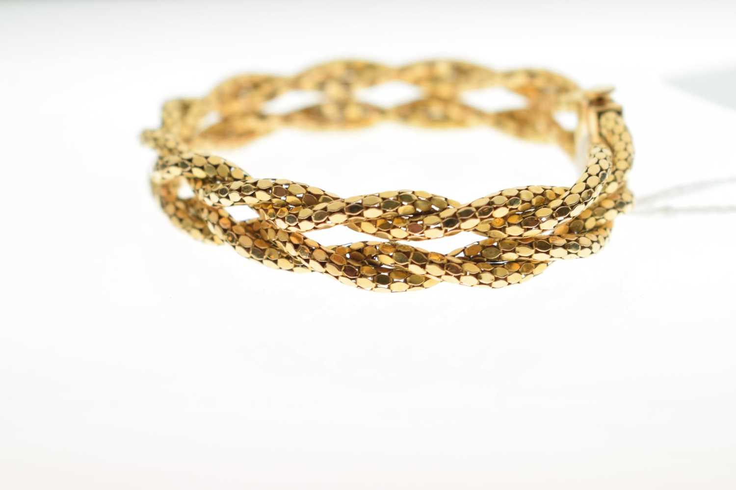 Yellow metal plaited mesh link bracelet - Image 3 of 7