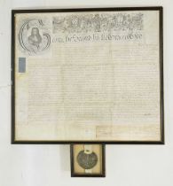 George II framed indenture for the 'Manor of Wrington', Somerset