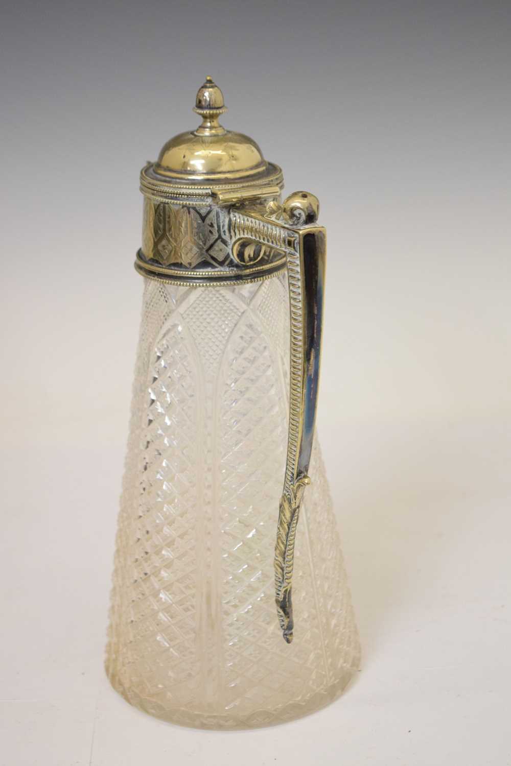 Silver plated and cut glass claret jug - Image 4 of 7