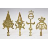 Four Friendly Society brass staff heads