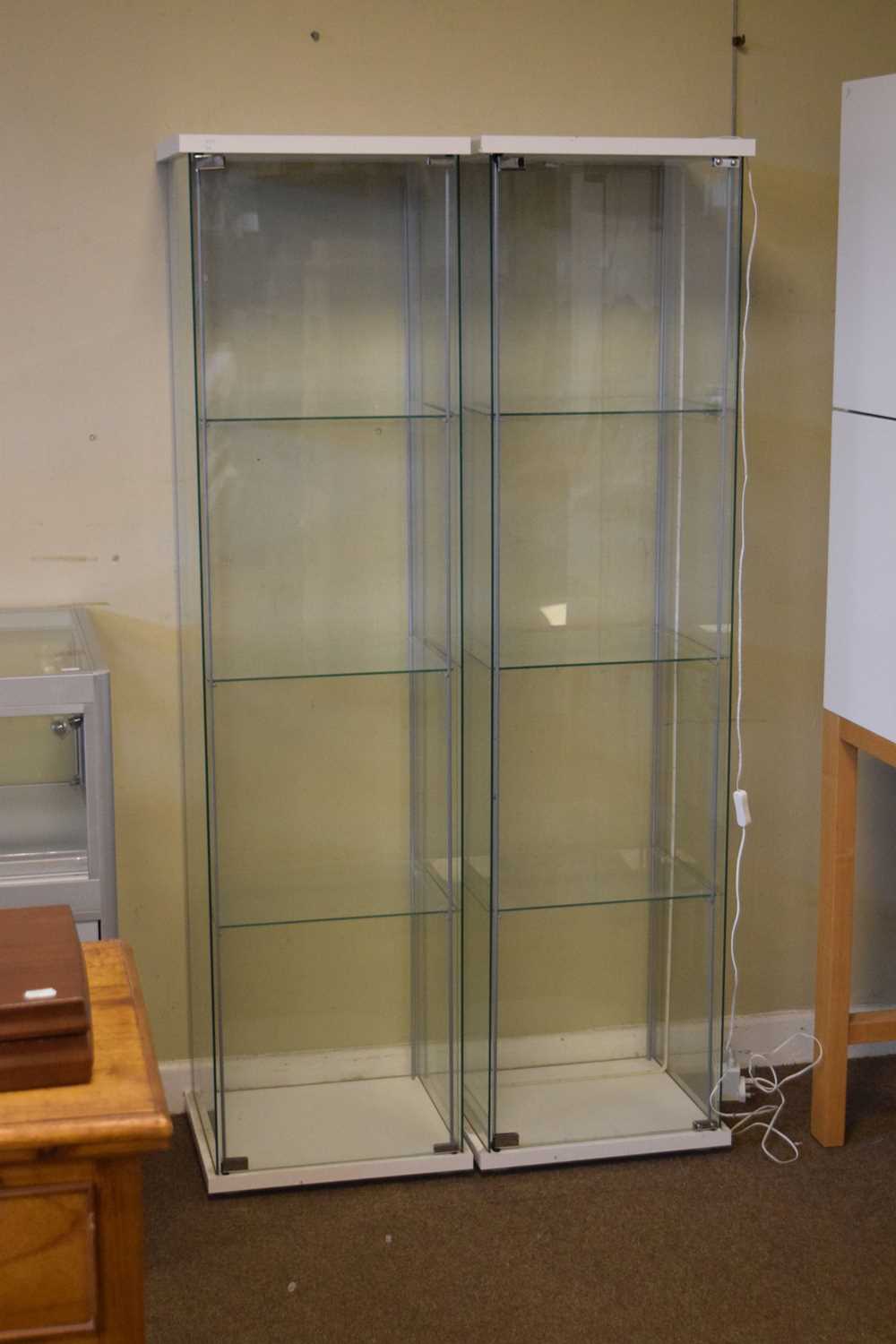 Two modern Ikea display glass display cabinets - Image 2 of 7