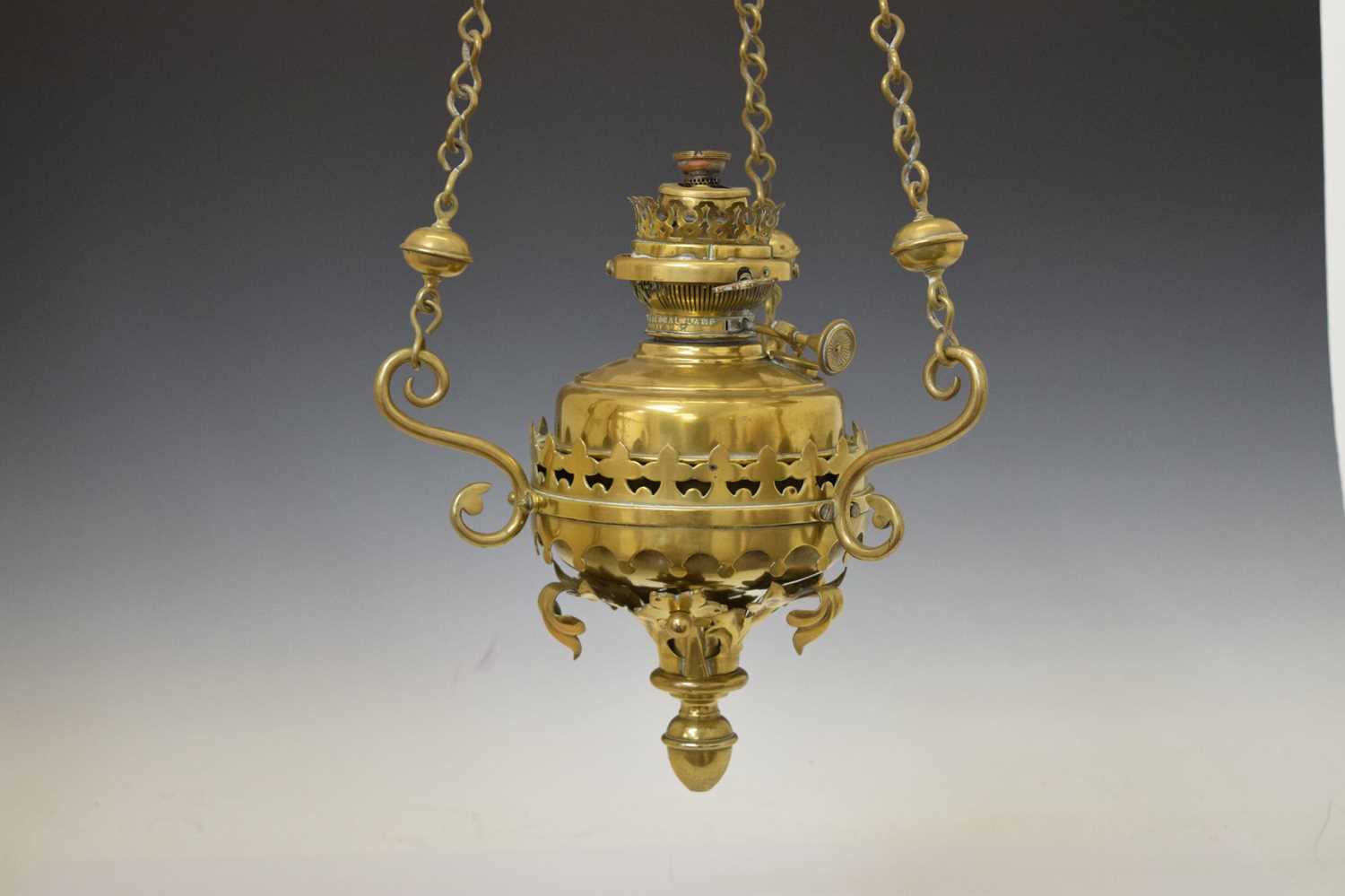 Early 20th century brass ecclesiastical light fitting - Image 5 of 13