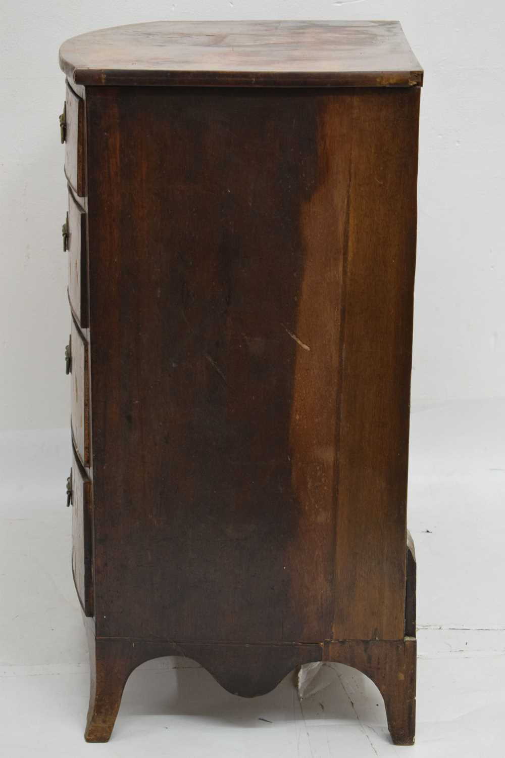 Early 19th century mahogany bowfront chest of four long drawers - Image 8 of 10