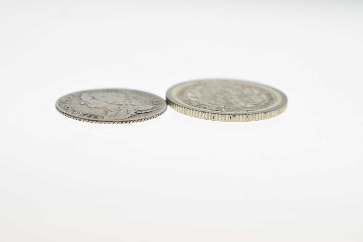 Four Georgian milled coins, George II and George III - Image 7 of 8