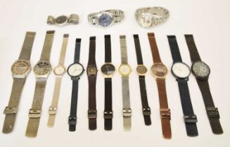 Group of fifteen fashion watches to include; Skagen, Bering, Fossil, etc