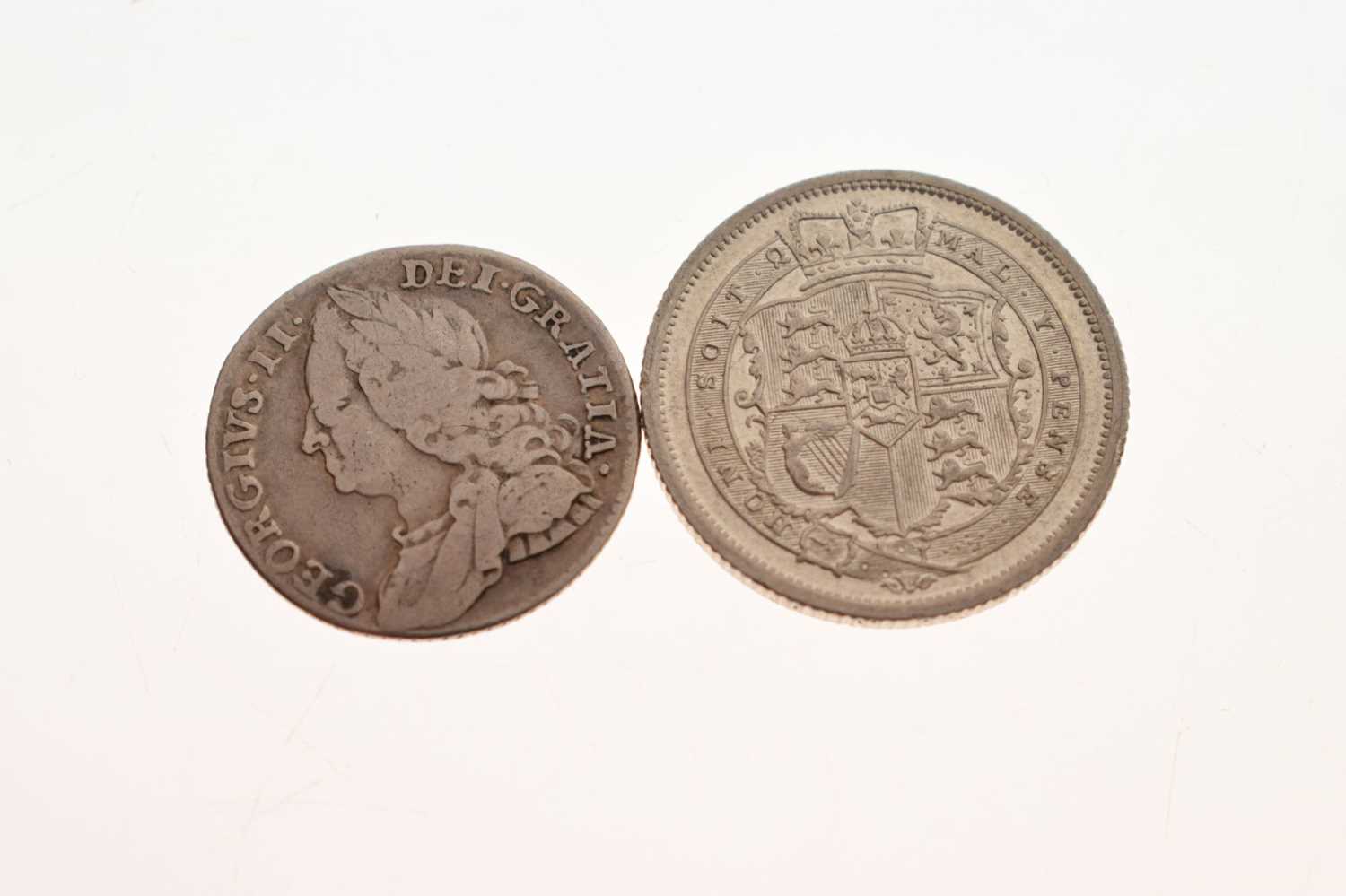 Four Georgian milled coins, George II and George III - Image 6 of 8