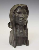 After Frederick Remington (1861-1909) - Bronze bust - 'The Savage'