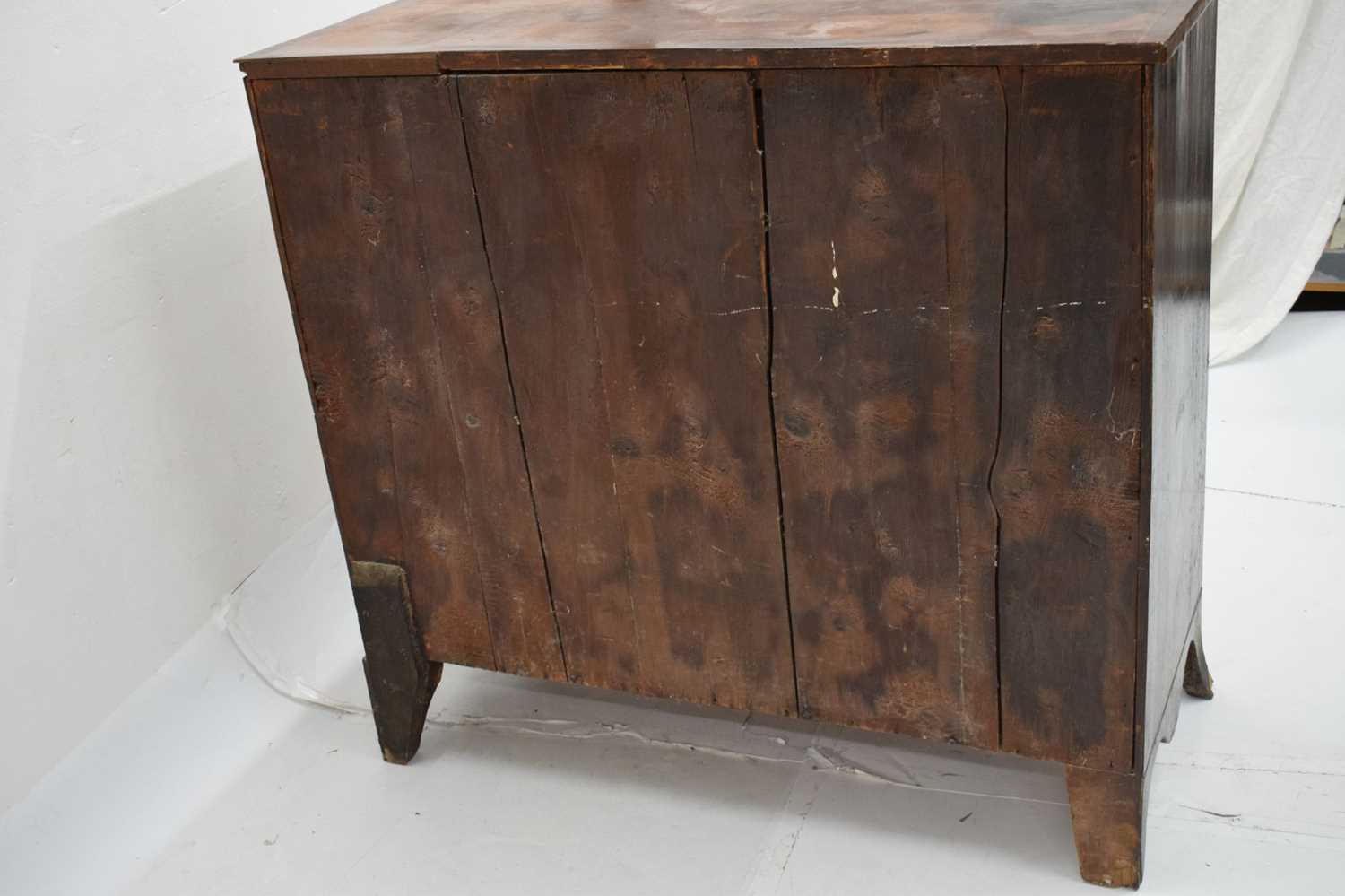 Early 19th century mahogany bowfront chest of four long drawers - Image 7 of 10