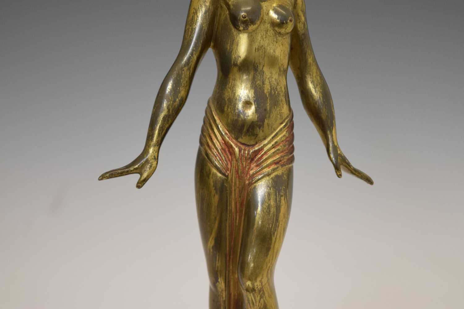 Reproduction bronzed figure of an Art Deco-style dancer - Image 4 of 9