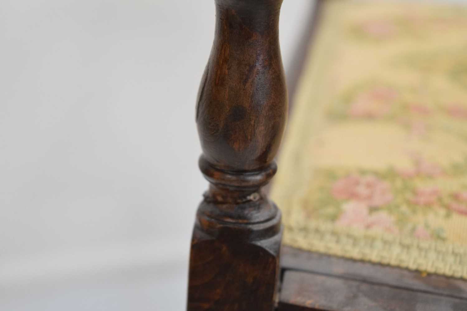 Open fronted corner cupboard, oak circular top occasional table and a piano stool - Image 4 of 11