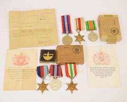 Two Second World War medal trios