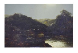 John Brandon Smith, (1848-1884) - Oil on board - The River Neath