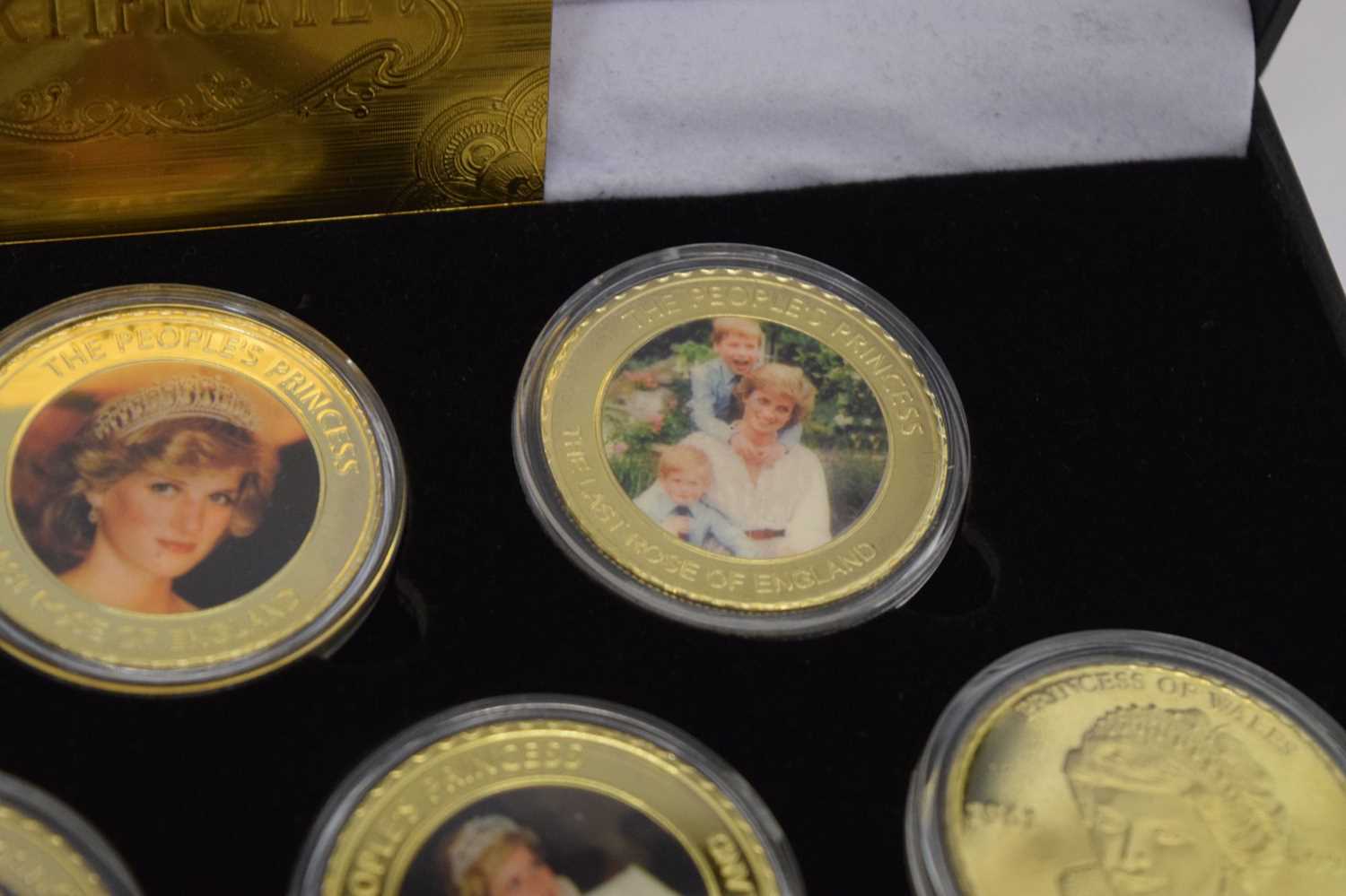 Gold plated limited edition ten coin set commemorating the life of Princess of Wales - Image 5 of 6