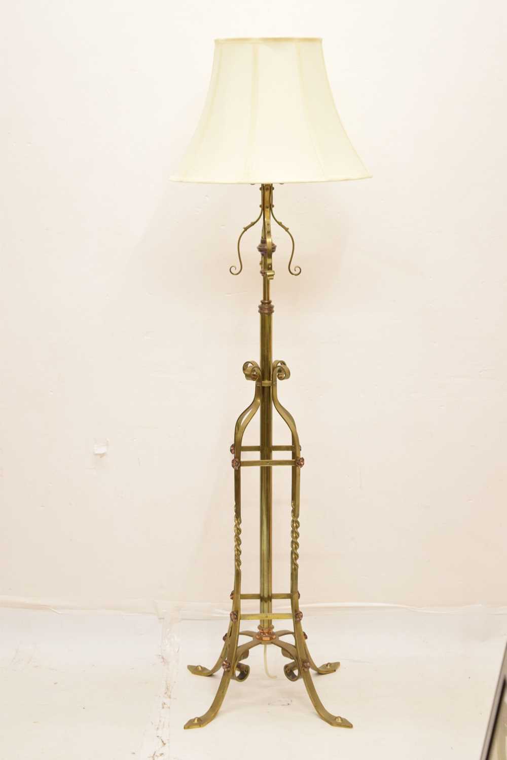 Early 20th century brass standard lamp - Image 3 of 7