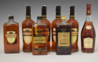 Mixed quantity of brandy to include Soberano